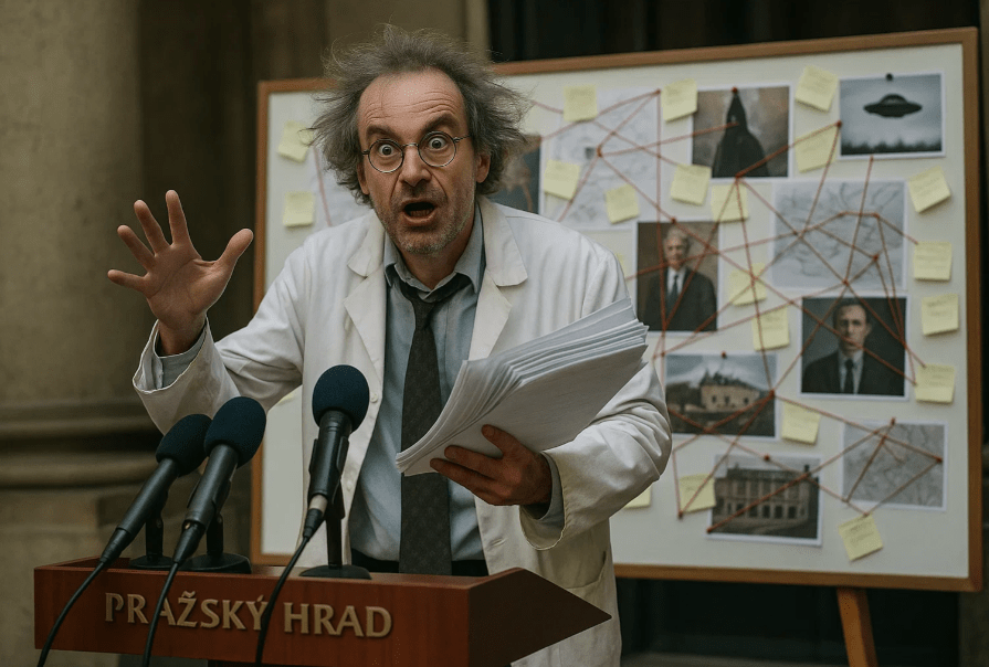 Záhadolog Lízal potvrdil: všechny konspirační teorie jsou pravdivé. Dnes záhadně zmizel v&nbsp;tramvaji