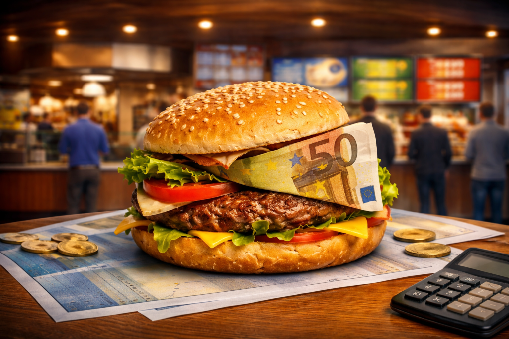 Hamburger podle výplatní pásky. EU testuje tichý model progresivního fastfoodu