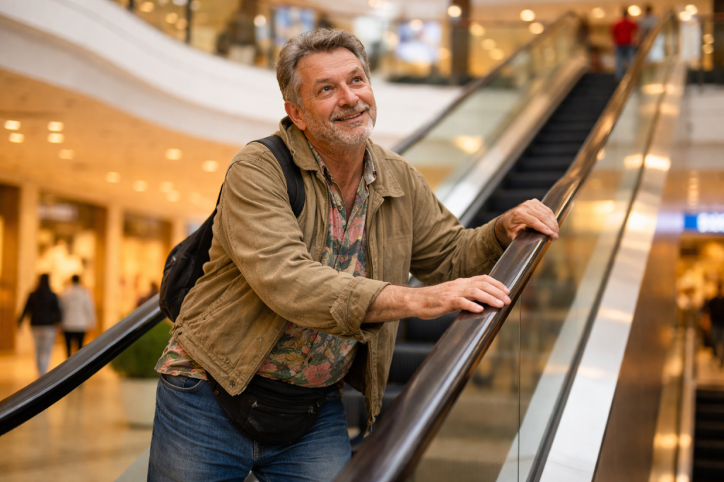 Muž, který chodí do obchodních center jen kvůli eskalátorům